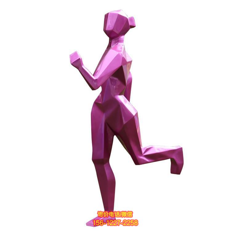 不锈钢彩绘抽象人物景观雕塑