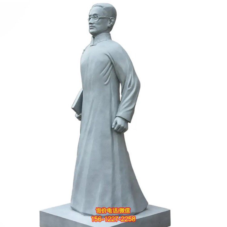 大理石石雕人物雕塑，点缀校园广场