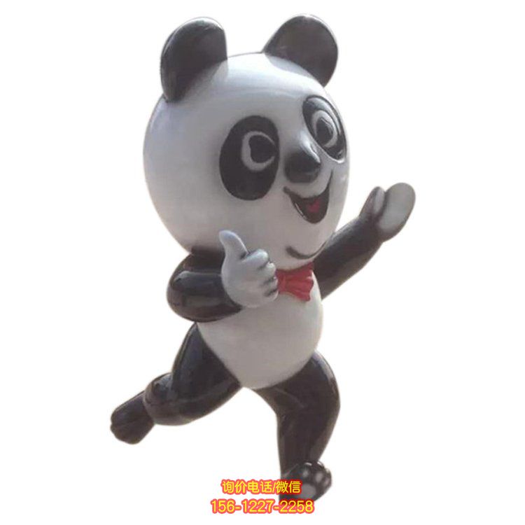 玻璃钢卡通熊猫雕塑：把可爱的熊猫永久定格