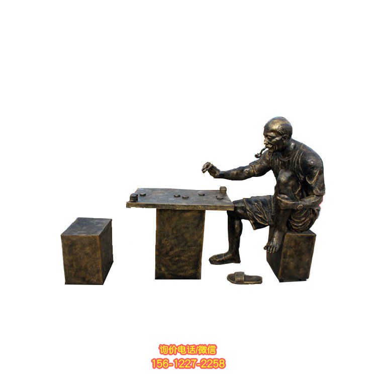 玻璃钢象棋人物雕塑，完美点缀园林景区景观