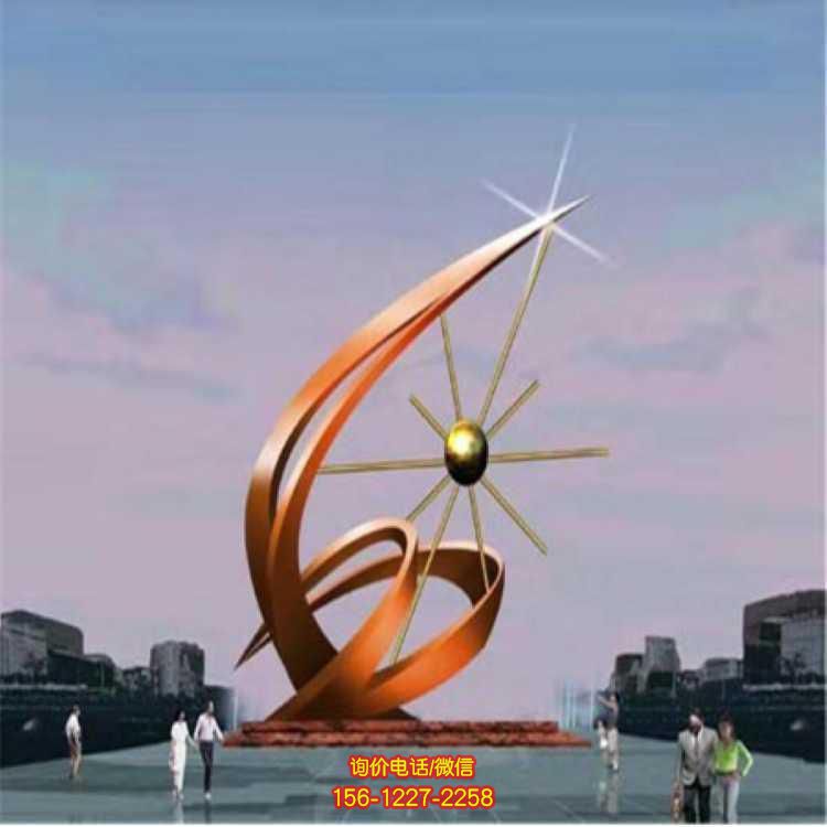不锈钢抽象雕塑，美化广场景观