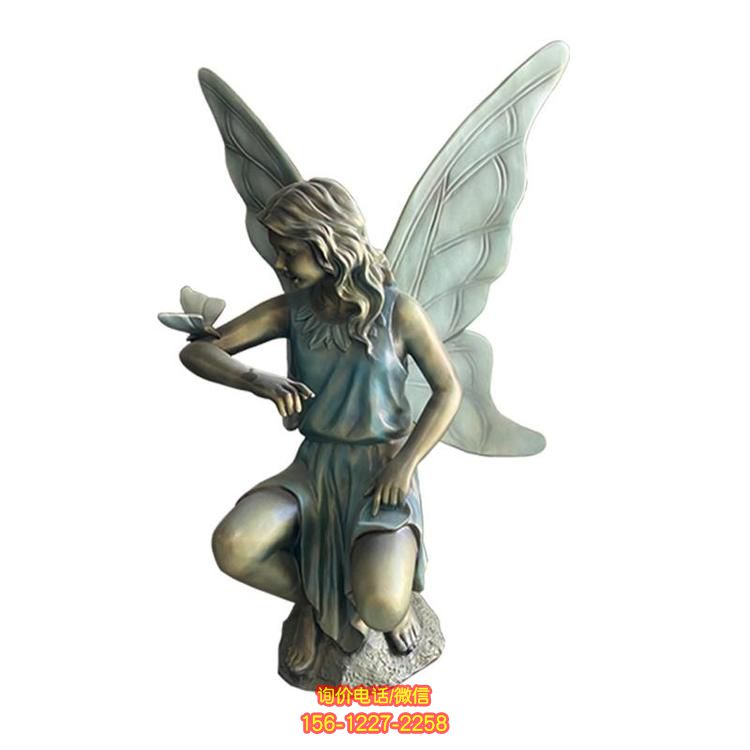 玻璃钢彩绘西方天使人物雕塑