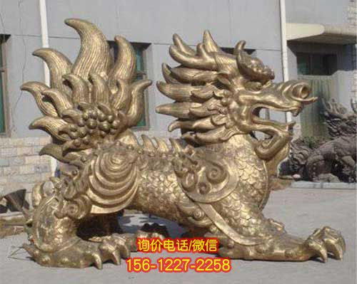 精美麒麟雕塑,不锈钢喷漆烤漆打造 精美麒麟雕塑,不锈钢喷漆烤漆打造