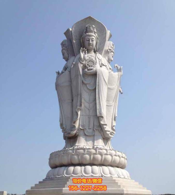 景区石雕观音佛像雕塑，美化环境