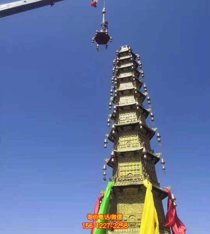 铜雕寺庙景区雕塑