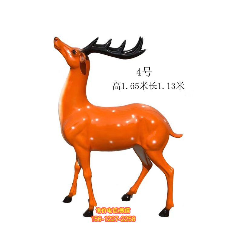 玻璃钢仿真梅花鹿雕塑，点缀园林美景