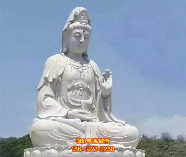 观音雕塑-景区户外大型汉白玉石雕观音雕塑 观音雕塑-景区户外大型汉白玉石雕观音雕塑