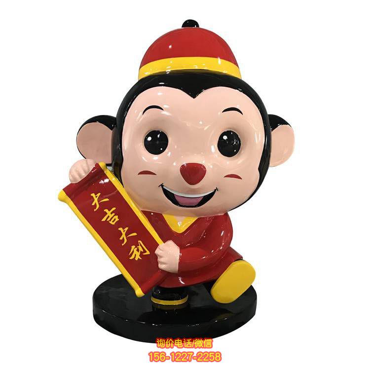 彩绘玻璃钢卡通吉祥雕塑