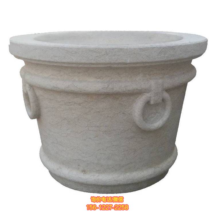 精美仿古花钵雕塑，装点别墅庭院