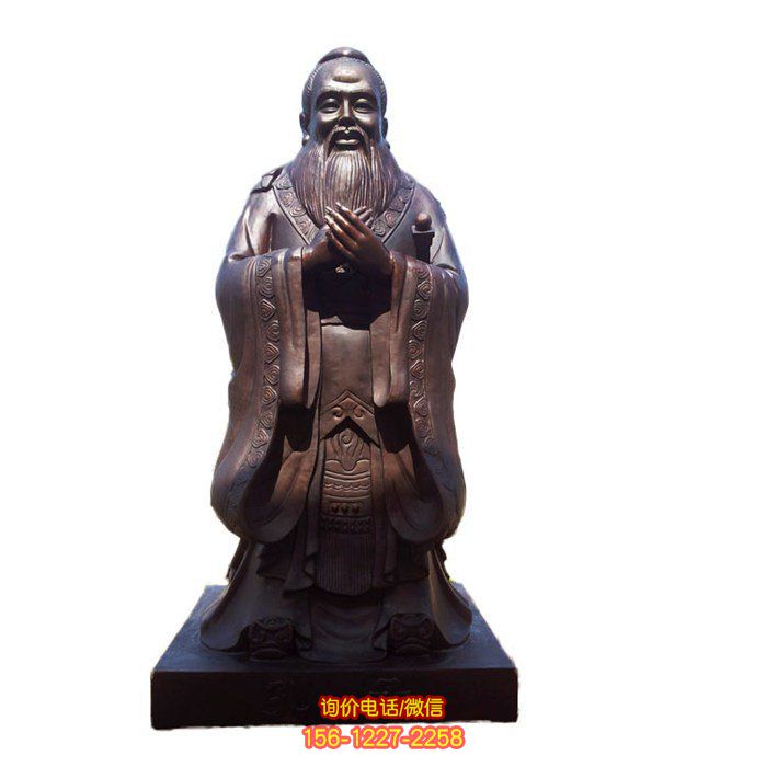 孔子玻璃钢雕塑，点缀校园园林