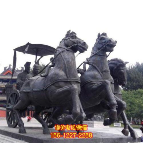 不锈钢园林马车景观雕塑 