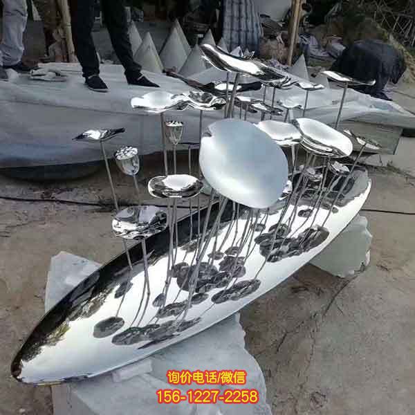 荷叶雕塑，美化水景园林景观