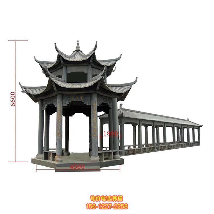 青石仿古雕塑为园林增添古朴气息