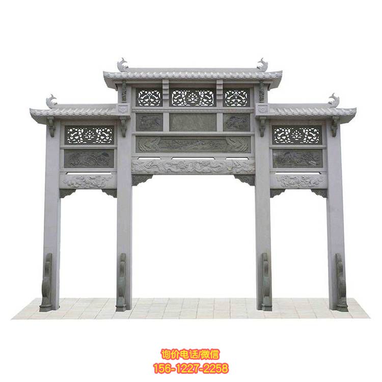 仿古牌坊雕塑，精致细腻的古典艺术