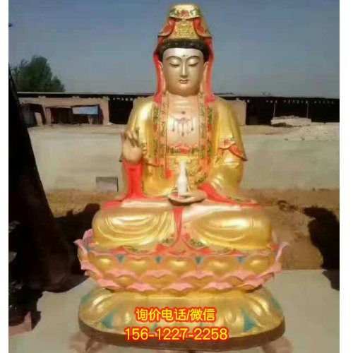 玻璃钢观音雕塑，静默守护寺庙