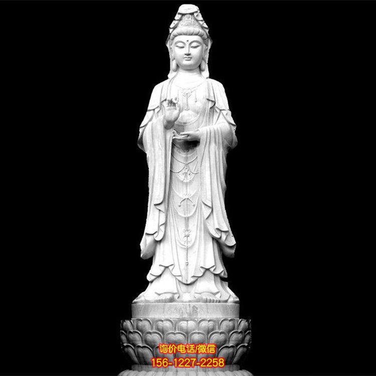 景区大理石石雕观音雕塑 