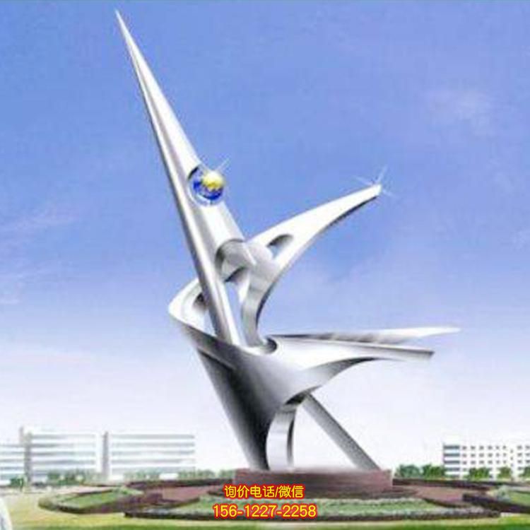 不锈钢抽象雕塑，为园林广场校园景观增添美感