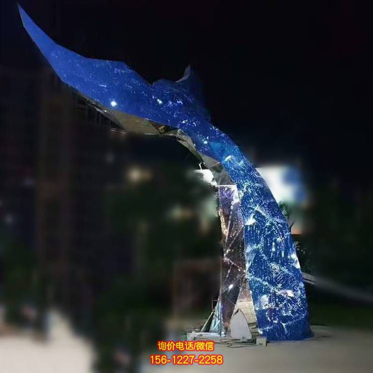 不锈钢抽象景观雕塑，抒情之美