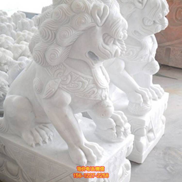 石雕园林雕塑狮子，完美点缀景观