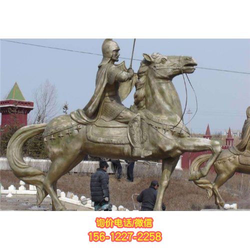 不锈钢骑马人物雕塑，为园林广场景观增添精彩