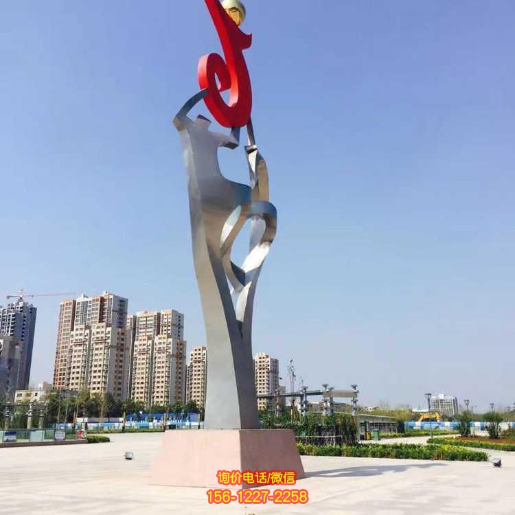 不锈钢抽象雕塑，点缀广场景观