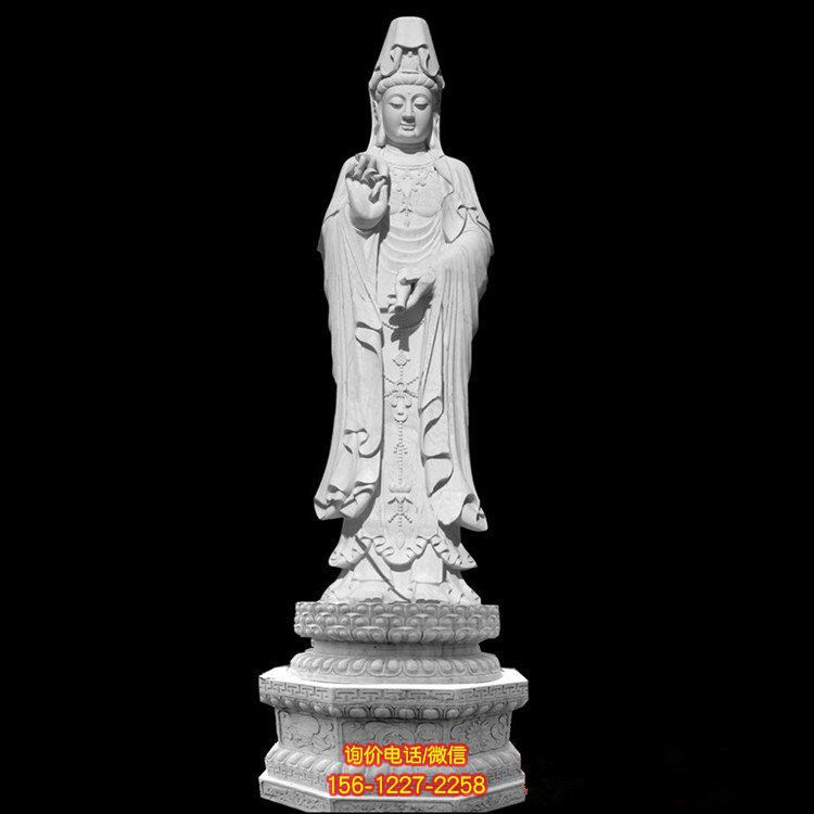 石雕观音雕塑 助力寺庙祈福