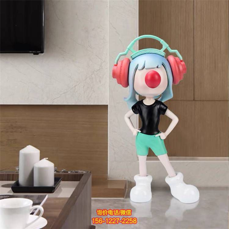 玻璃钢彩绘抽象人物景观雕塑