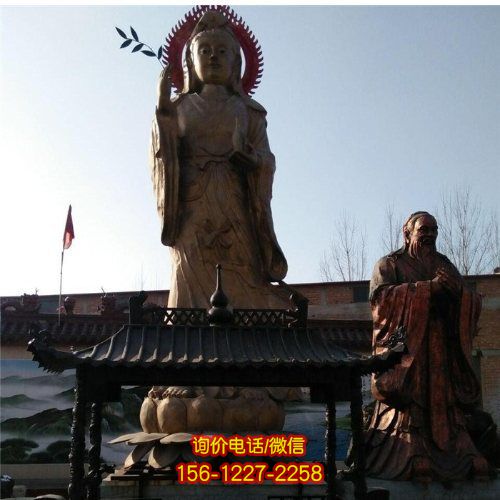 铸铜观音佛像雕塑，点亮寺院美景