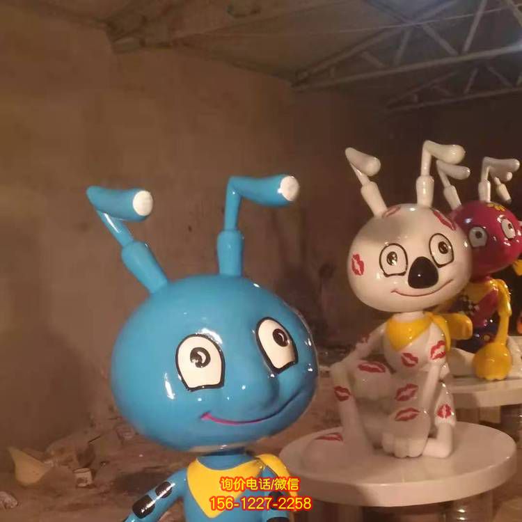 玻璃钢卡通园林动物雕塑 