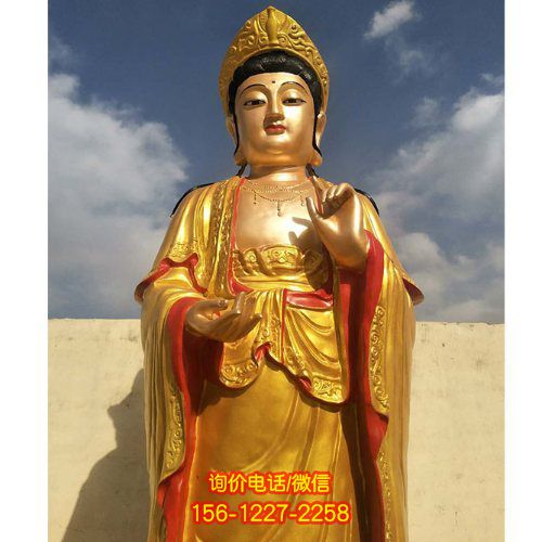 彩绘观音雕塑，普照寺庙景区