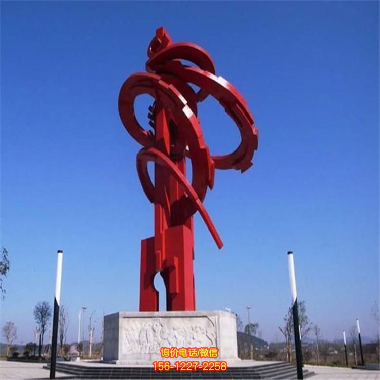 不锈钢彩绘雕塑，为广场添彩景观