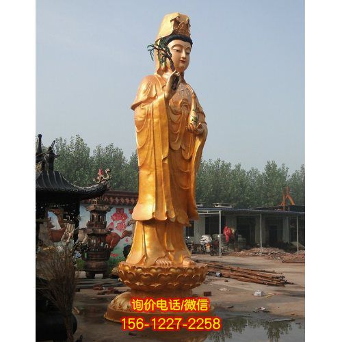 铸铜彩绘观音雕塑