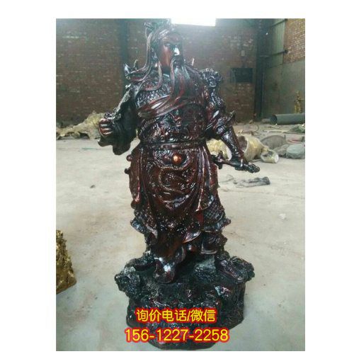 玻璃钢制作的关公关羽雕塑
