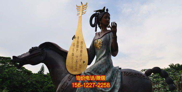 骑马雕塑-公园铜雕拿琵琶古代美女骑马雕塑 骑马雕塑-公园铜雕拿琵琶古代美女骑马雕塑
