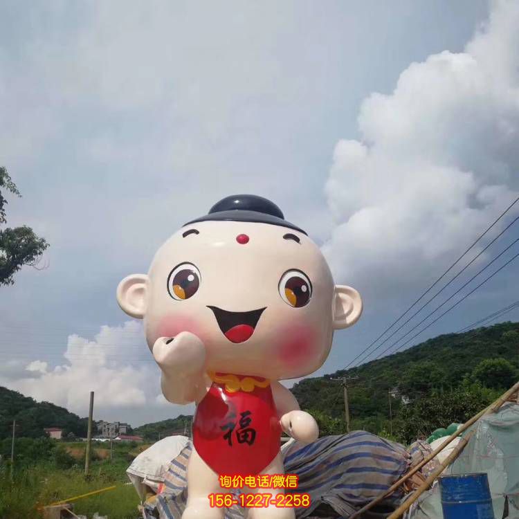 商场福娃美陈摆件卡通人物雕塑 玻璃钢卡通雕塑定制