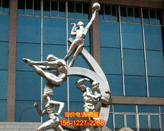 篮球雕塑-图书观摆放抽象不锈钢打篮球人物雕塑 篮球雕塑-图书观摆放抽象不锈钢打篮球人物雕塑