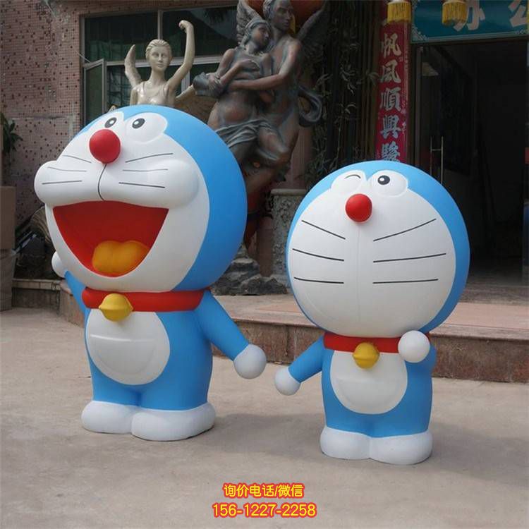 商场幼儿园卡通玻璃钢卡通哆啦A梦雕塑