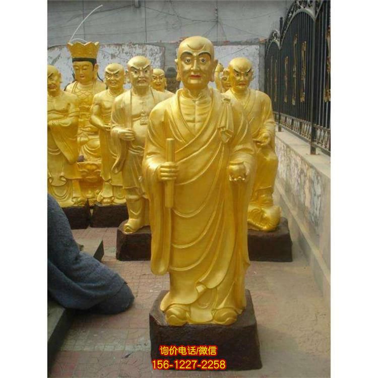 厂家直供铜佛像寺庙佛像十八罗汉雕塑