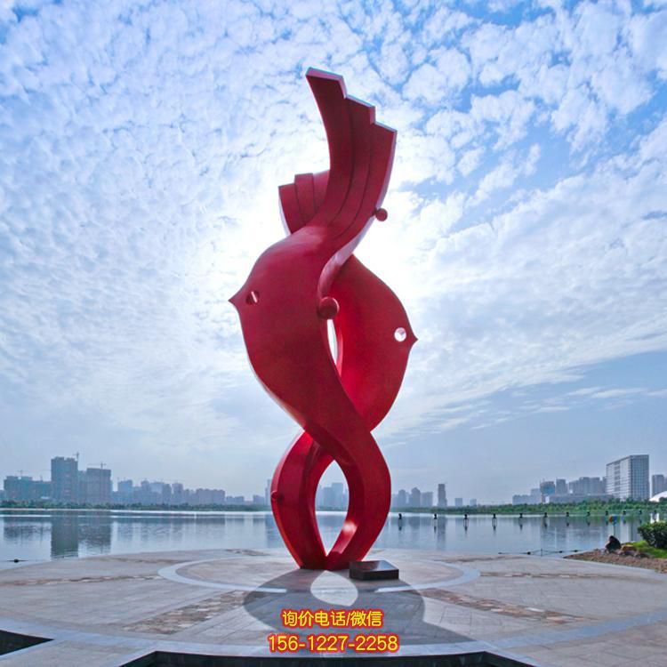 城市广场不锈钢几何户外园林景观大型彩绘景观雕塑