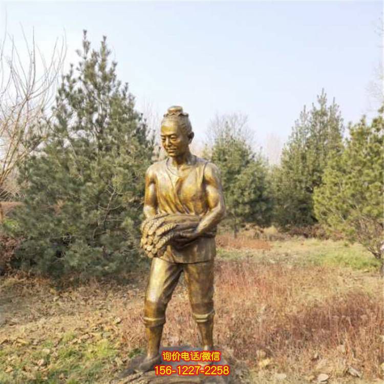 玻璃钢仿铜农耕文化系列主题雕塑民俗茶文化人物