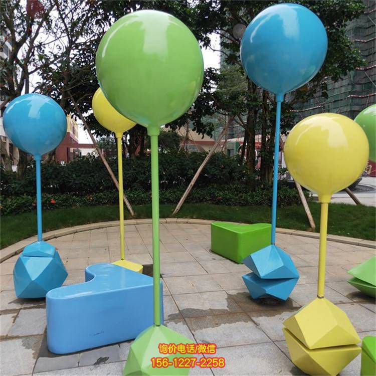 广场彩色气球开业道具大型广场玻璃钢气球装饰品摆件