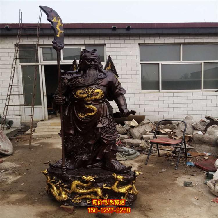 景区寺院摆放铸铜关公像雕塑