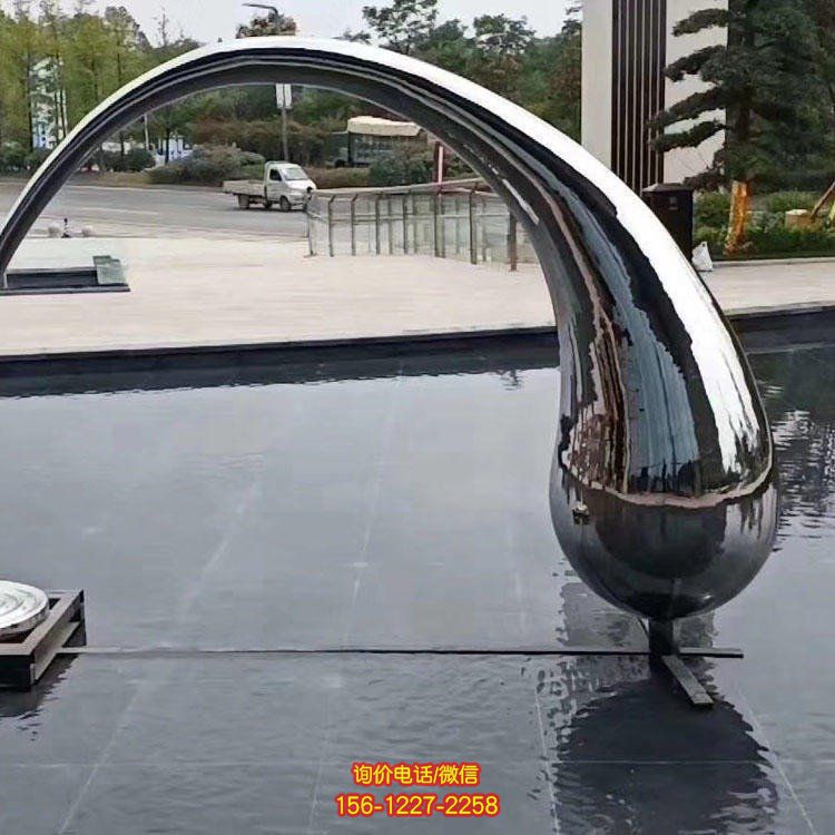 金属不锈钢水滴雕塑 抽象水花雕塑摆件 地产水滴海浪雕塑摆件