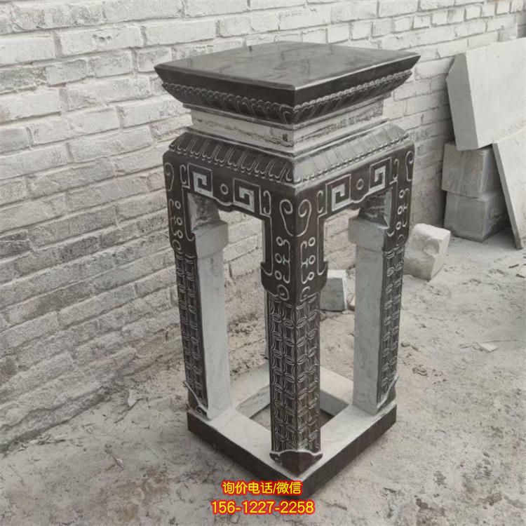 式仿古石材花架 室内客厅庭院仿古石材摆件雕塑