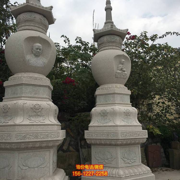 汉白玉浮雕寺院户外花岗岩大理石仿古舍利塔