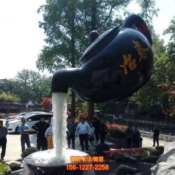 景区户外大型玻璃钢大型仿真流水壶雕塑