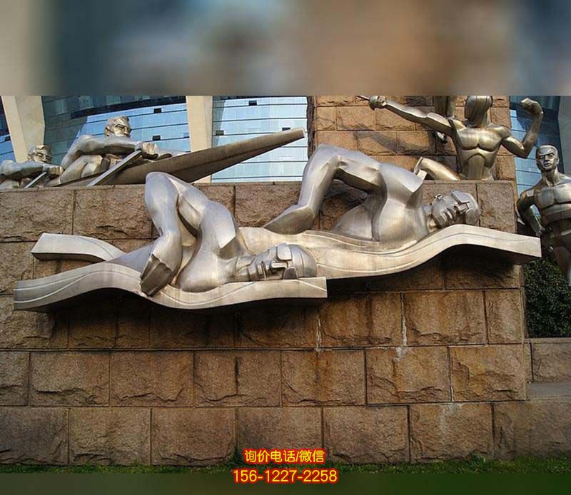 城市小区街边摆放不锈钢游泳运动员不锈钢雕塑 城市小区街边摆放不锈钢游泳运动员不锈钢雕塑