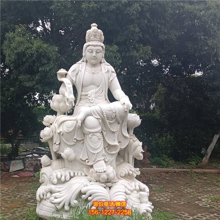 园林景区景点大理石石雕园林景观大势至菩萨景观