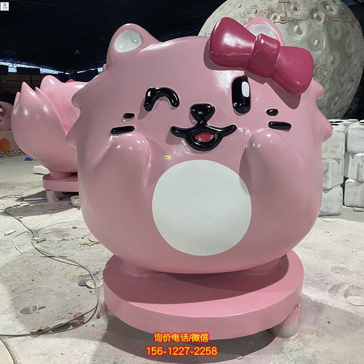 园林商场大型玻璃钢卡通猫咪雕塑