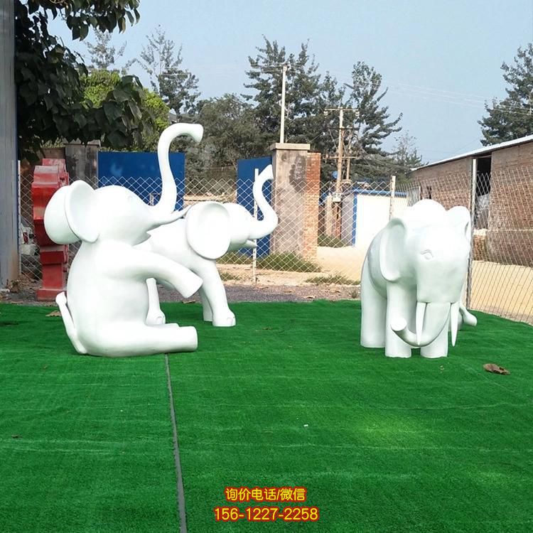 动物园公园玻璃钢抽象动物大象雕塑